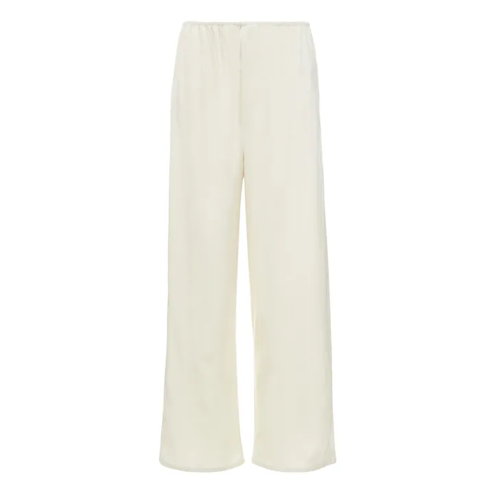 Baserange Pantalon Stoa Soie Sauvage | Ecru