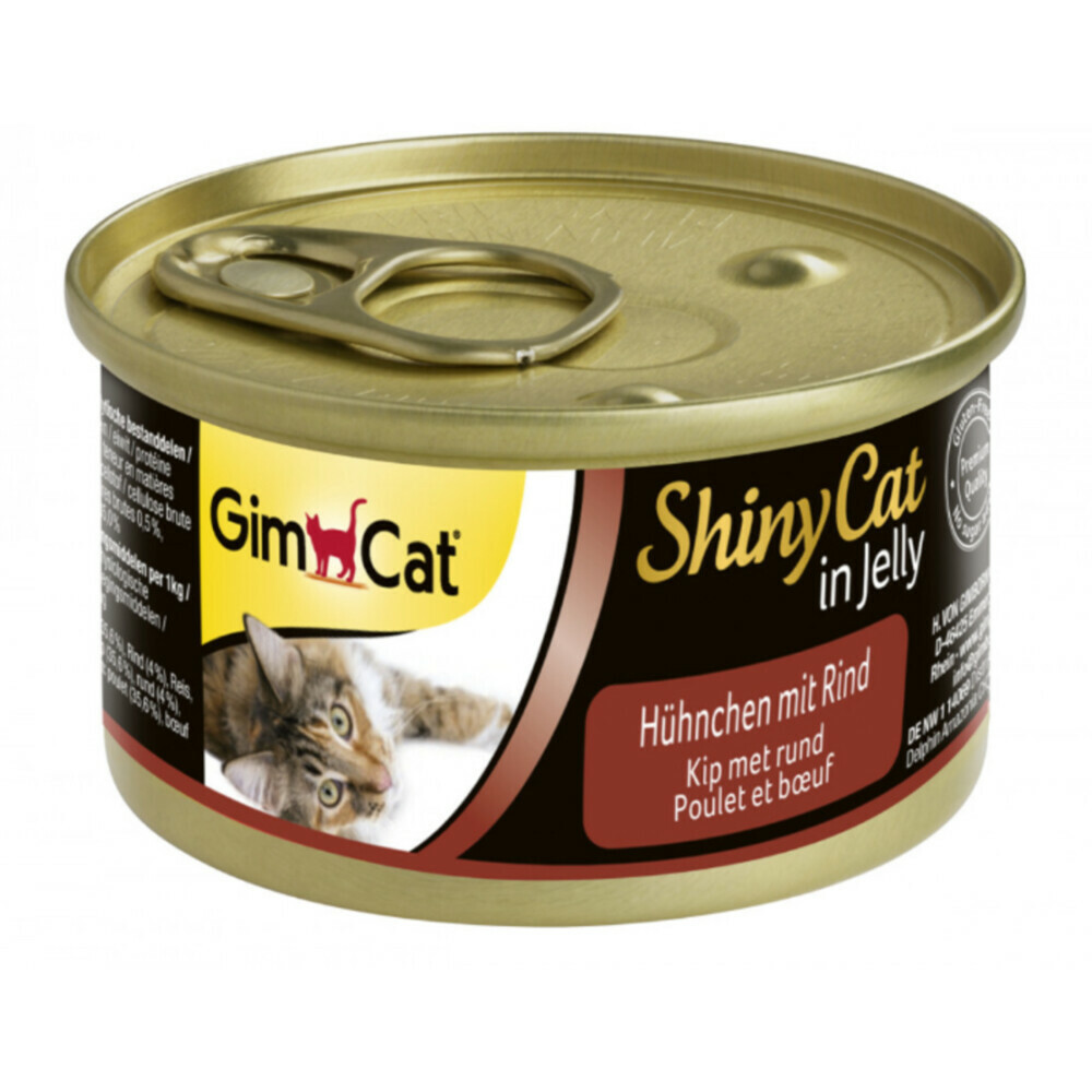 24x GimCat ShinyCat in Jelly Kip & Rund70 gr