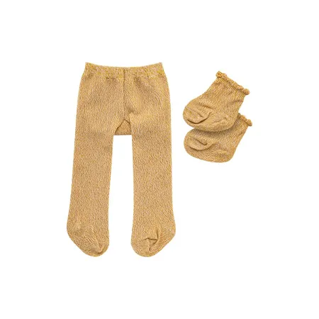 Heless Strumpfhose mit Söckchen für Puppen, gold, Größe 35 - 45 cm