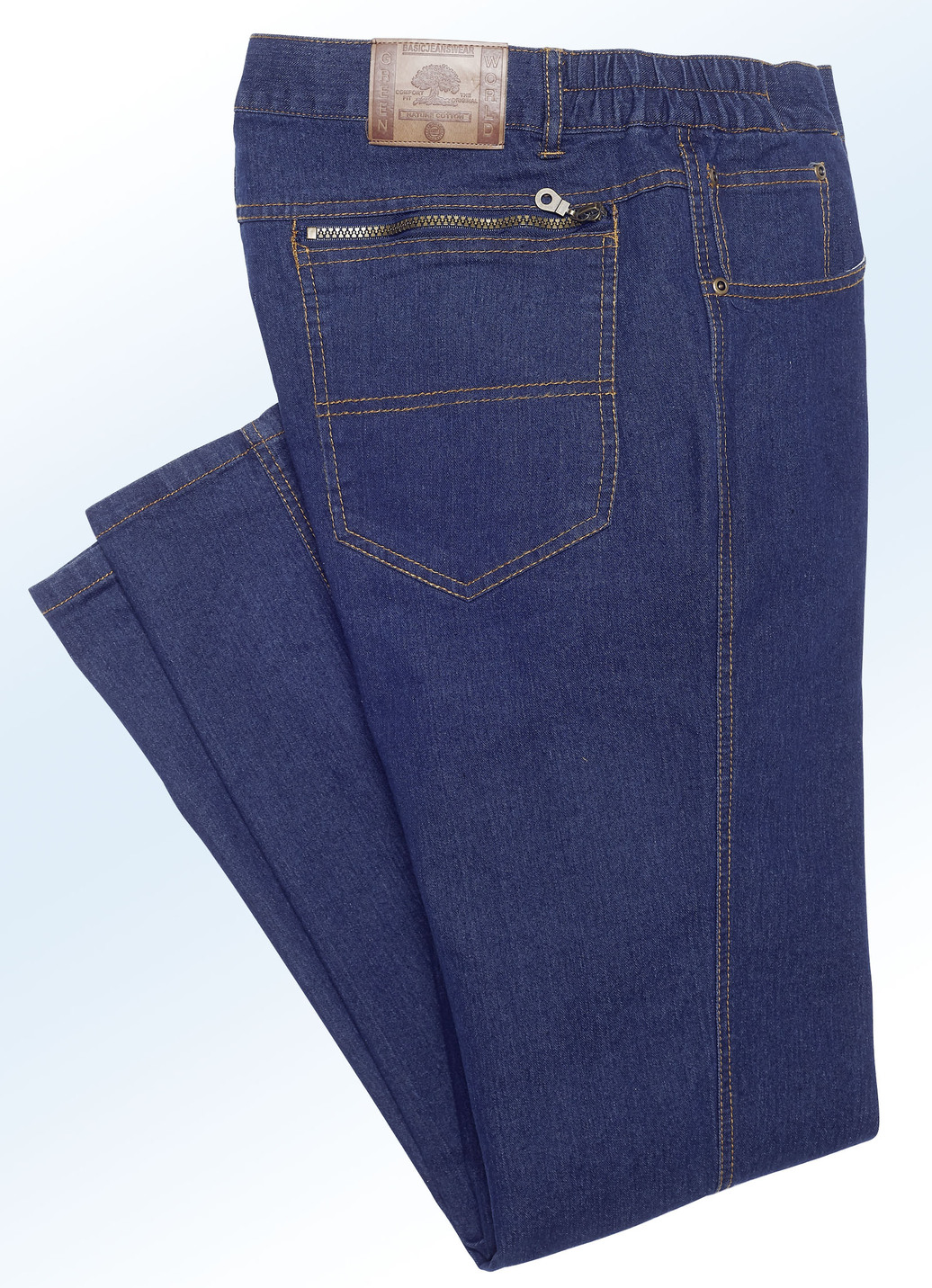 Jeans mit Dehnbundeinsätzen in 3 Farben