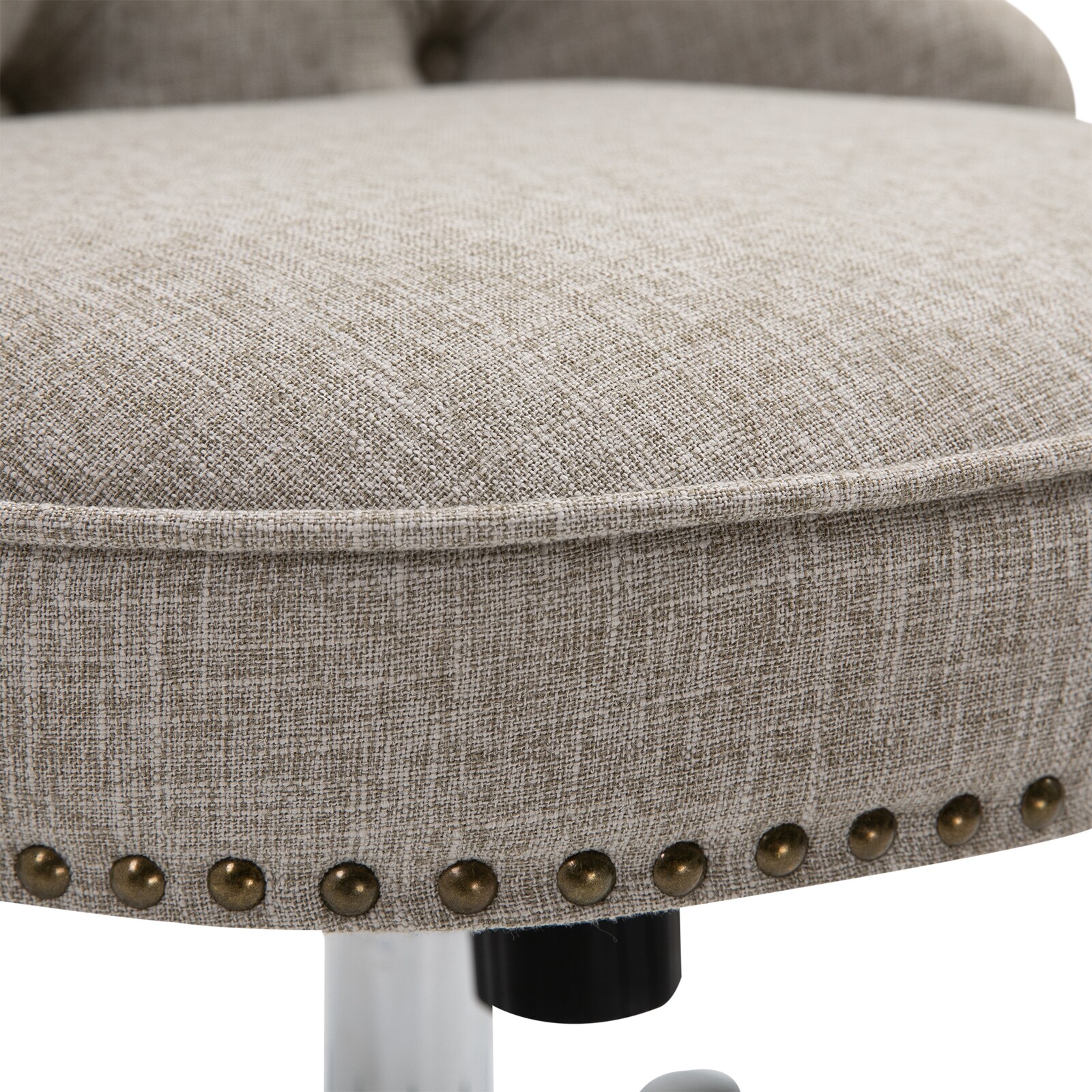 HOMCOM Polsterstuhl mit Chesterfield-Lehne hellgrau 54 x 65,5 x (84-91) cm (BxTxH)
