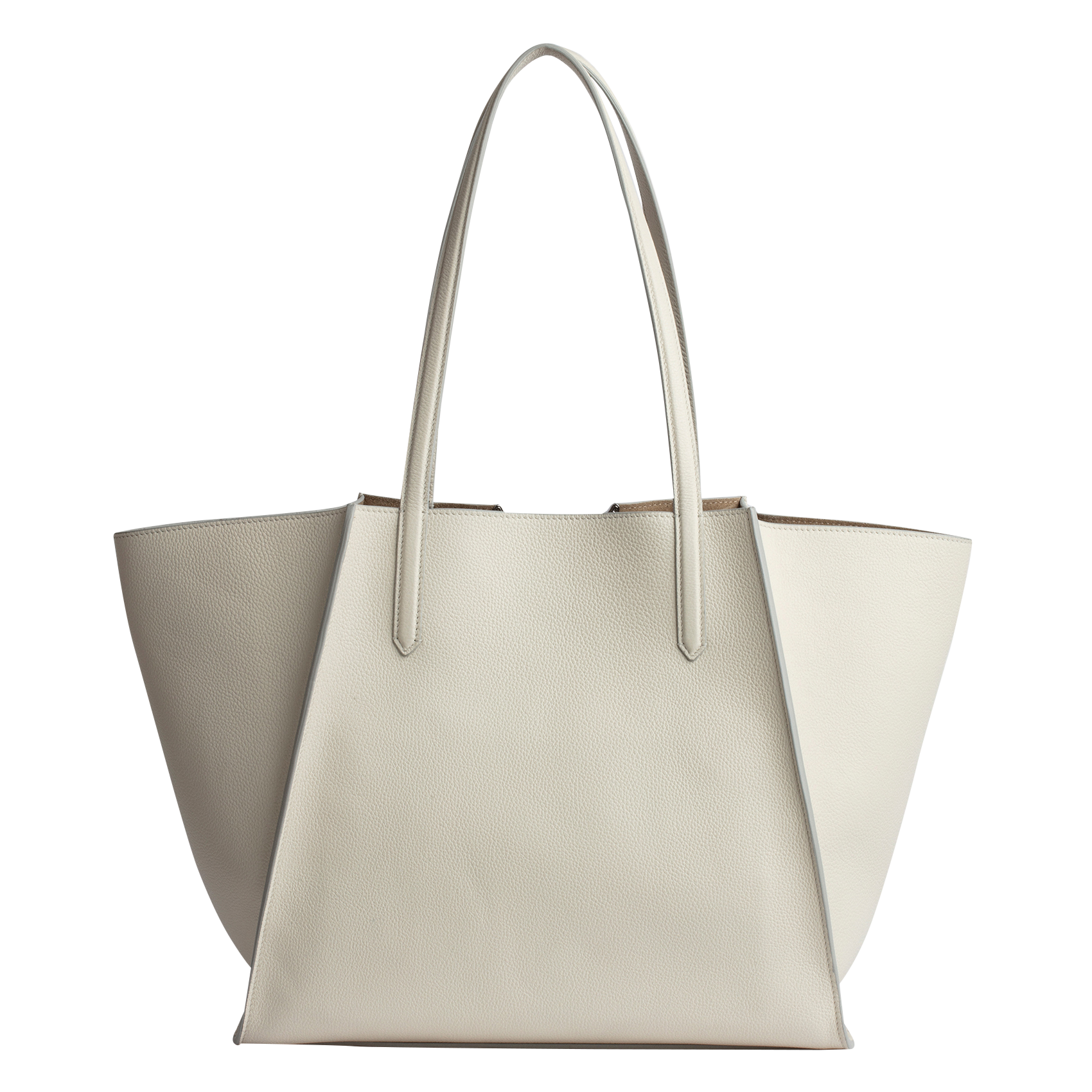 LE BORDERLINE - Sac cabas en cuir grainé | Blanc
