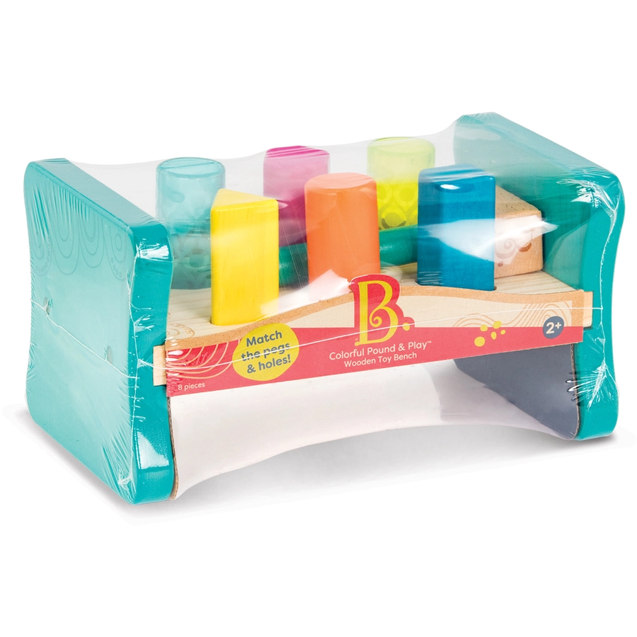B.TOYS B. Pound & Play - Buntes Steckspiel mit Hammer Mehrfarbig