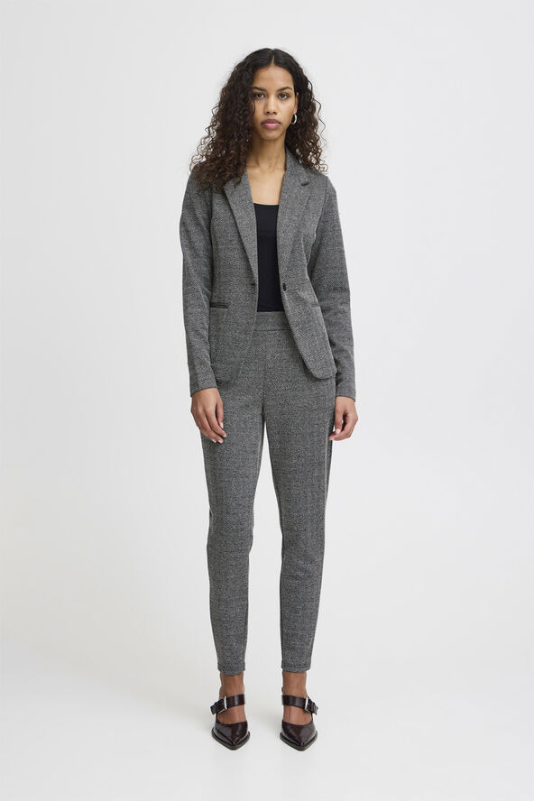 ICHI IHKATE JACQUARD BL4 Black/white herringbone