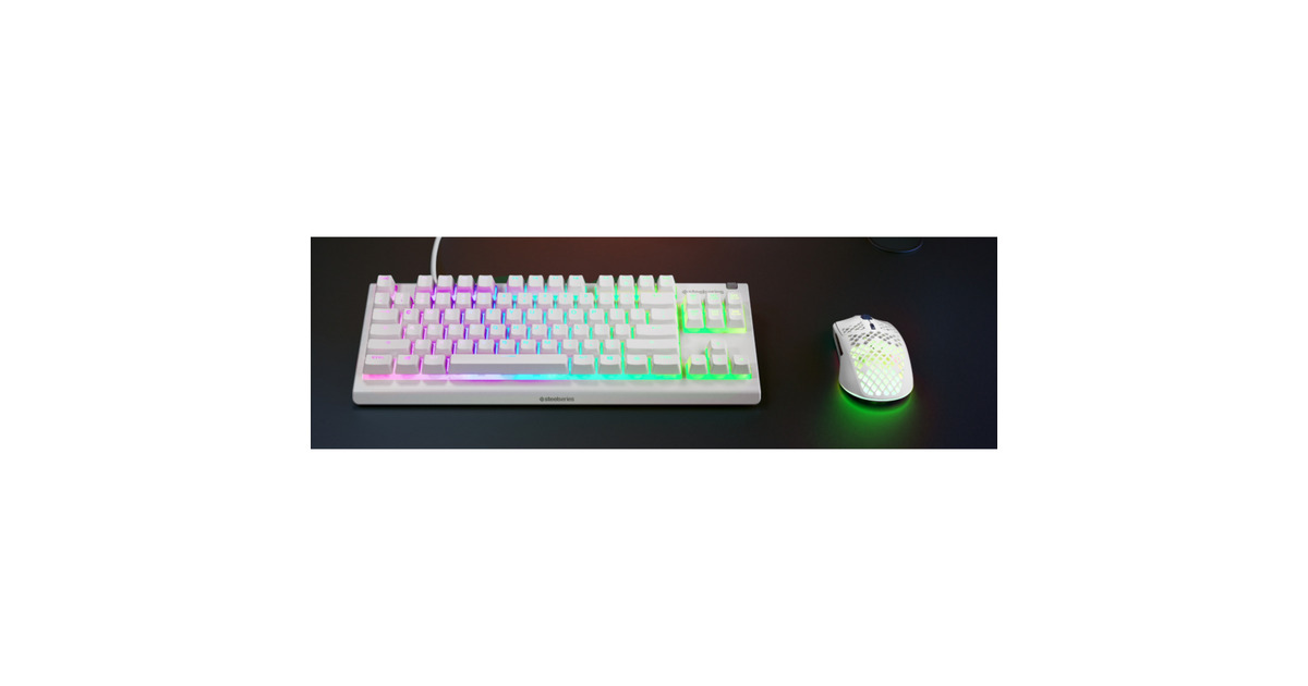 SteelSeriesApex 3 TKL, gaming toetsenbord  (Wit, US lay-out, SteelSeries Whisper-Quiet, RGB leds, TKL)
