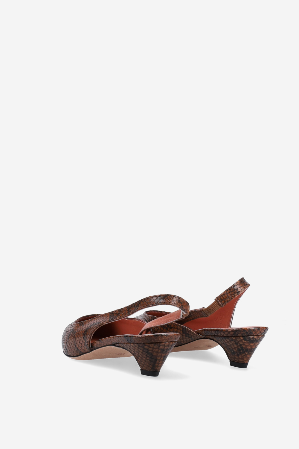 Pitone leather slingbacks