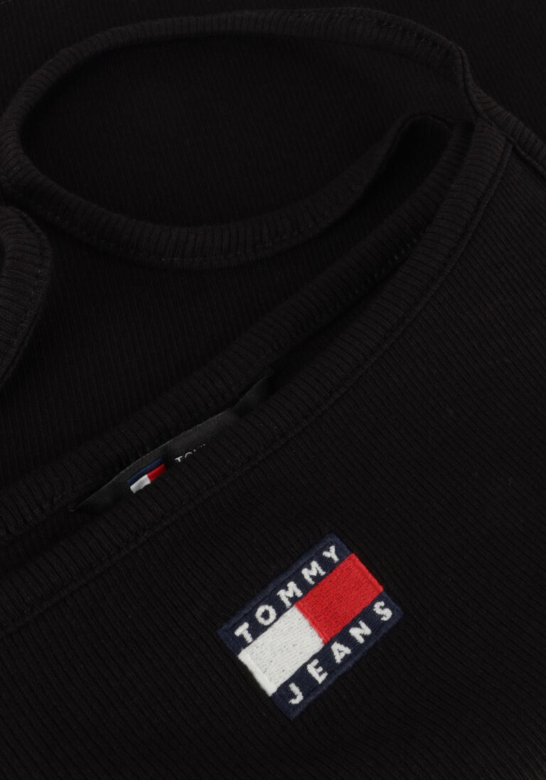 TOMMY JEANS zwarte tommy jeans top tjw badge rib strap top