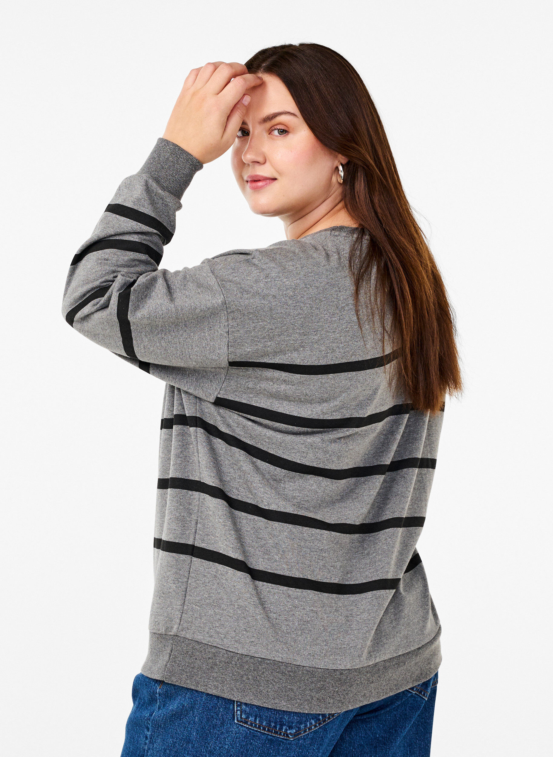 Sweatshirt med striber