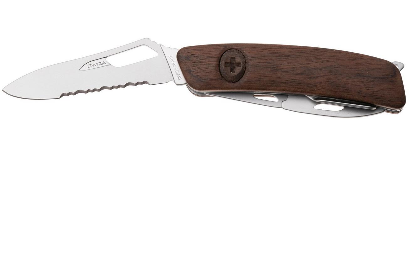 Swiza SH03 TR AM, KST.0036.6300, Walnut, Zwitsers zakmes, partly serrated, 6 tools