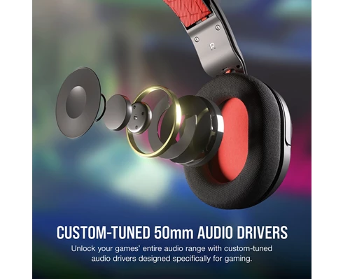 Corsair HS35 v2 Headset, Red
