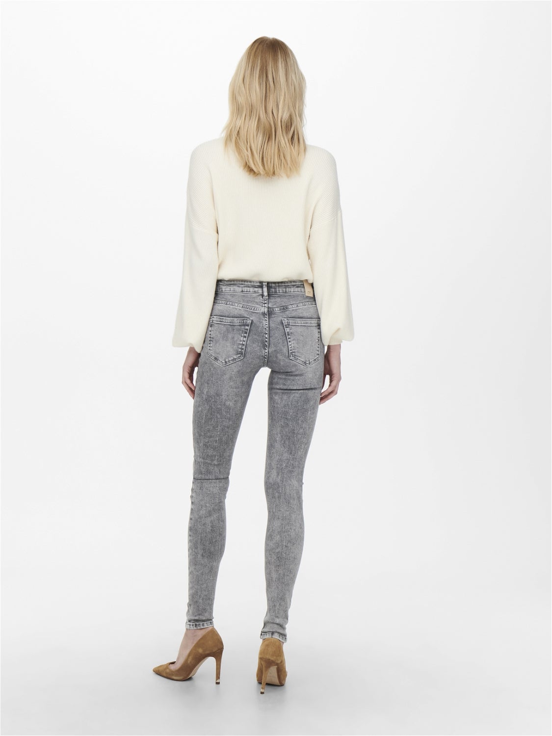 ONLBLUSH Mittlere Taille Skinny Fit Jeans Light Grey Denim