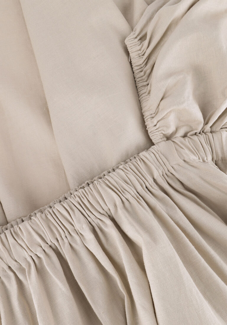 GESTUZ beige gestuz mini jurk lizagz linen short dress