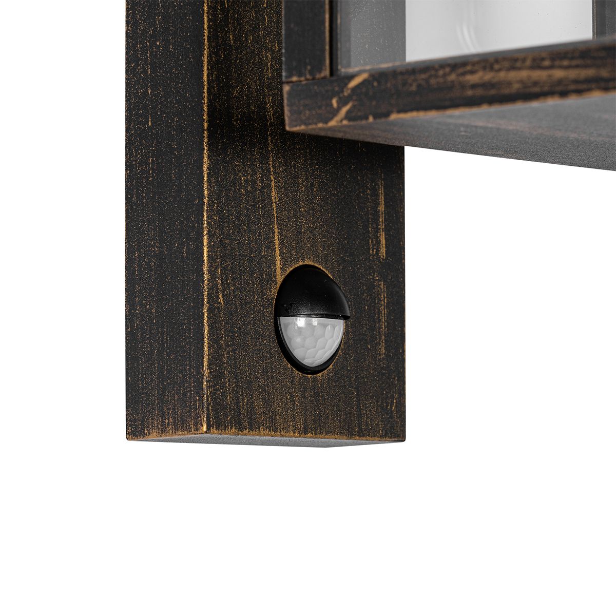Buiten wandlantaarn antiek goud met bewegingssensor IP44 - Charlois