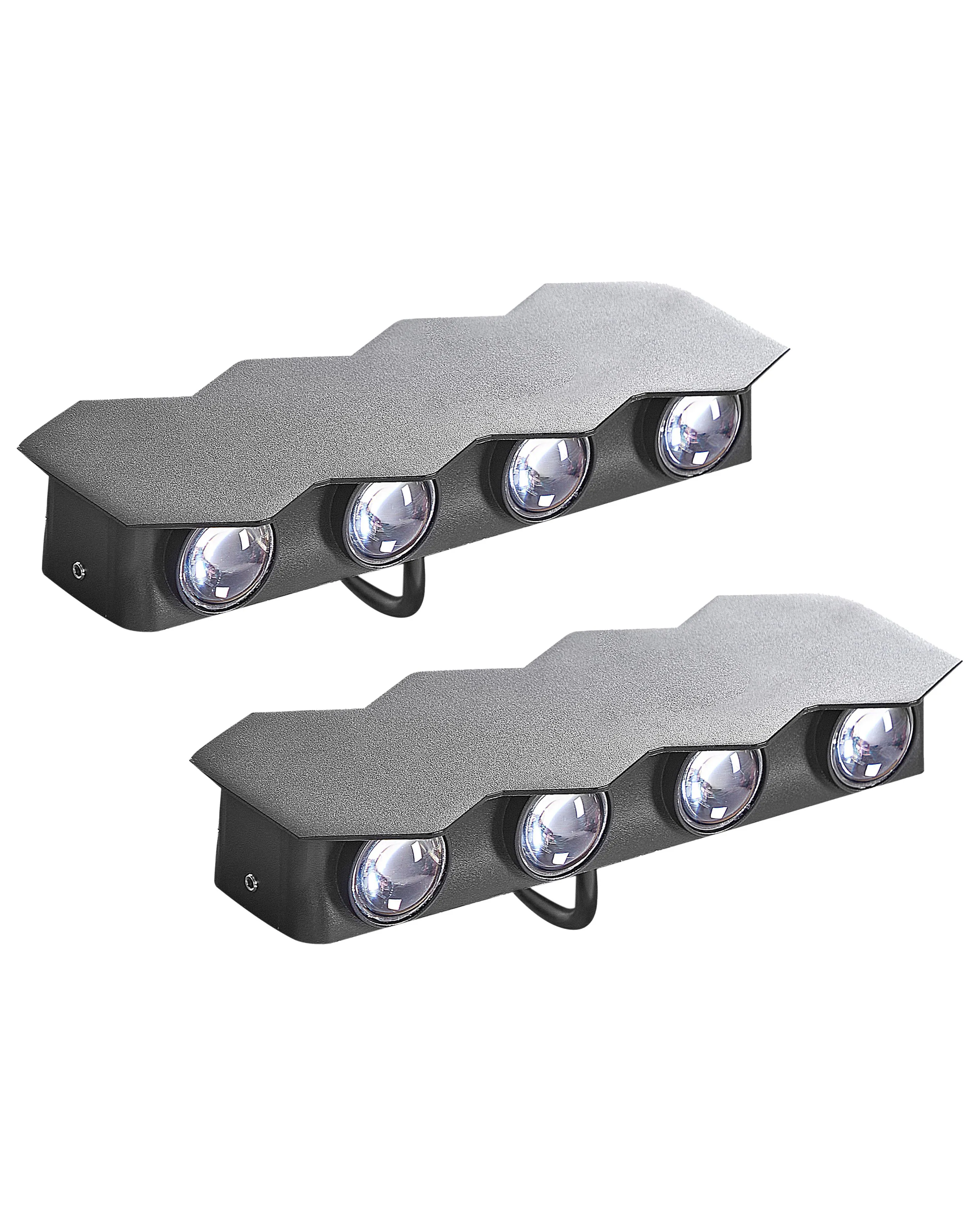 Set van 2 LED wandlampen voor buiten WELDON Zwart