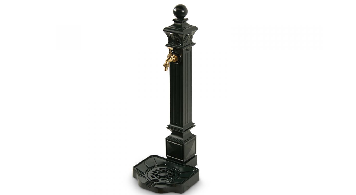 Fontaine de jardin aluminium vert 29x33x81cm