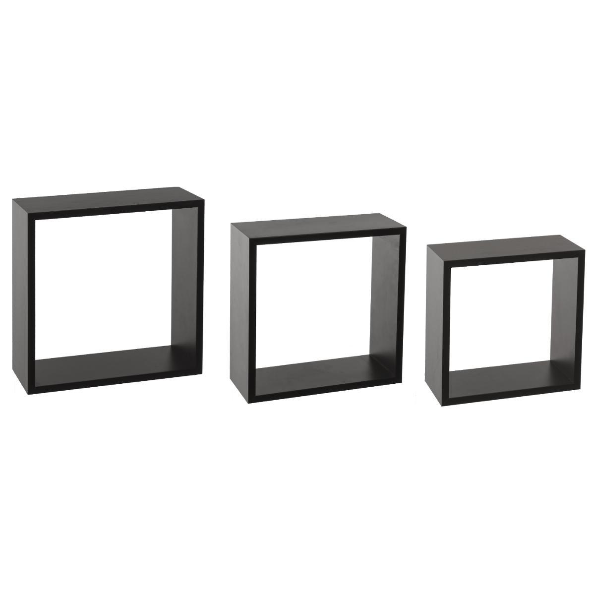 ETAGERE MURALE CUBE NOIR L 3 TAILLES