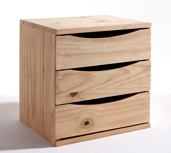 Caisson en pin avec 3 tiroirs Form Vitoria