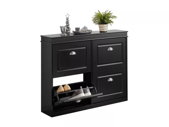 Meuble de Rangement à Chaussures Armoire à Chaussures Commode à Chaussures 4 abattants, FSR79-SCH