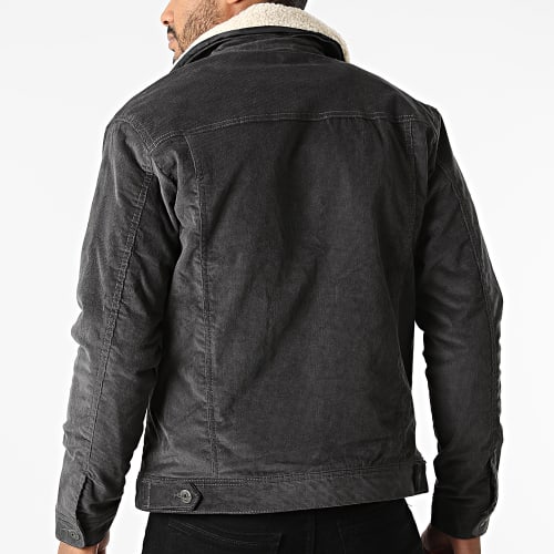 Veste Velours Col Mouton Alvin Sherpa Corduroy Gris Anthracite