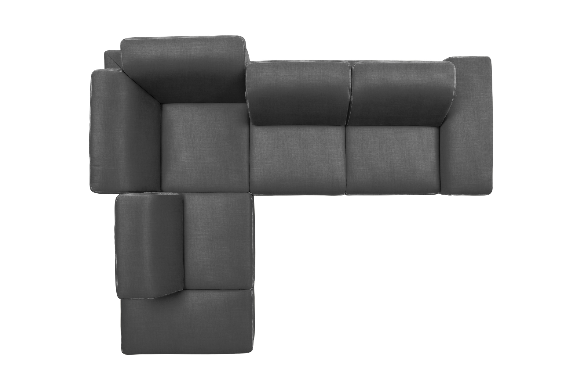 polsterpower Boxspringsofa - Miro grau - Basismodell - Ottomane links