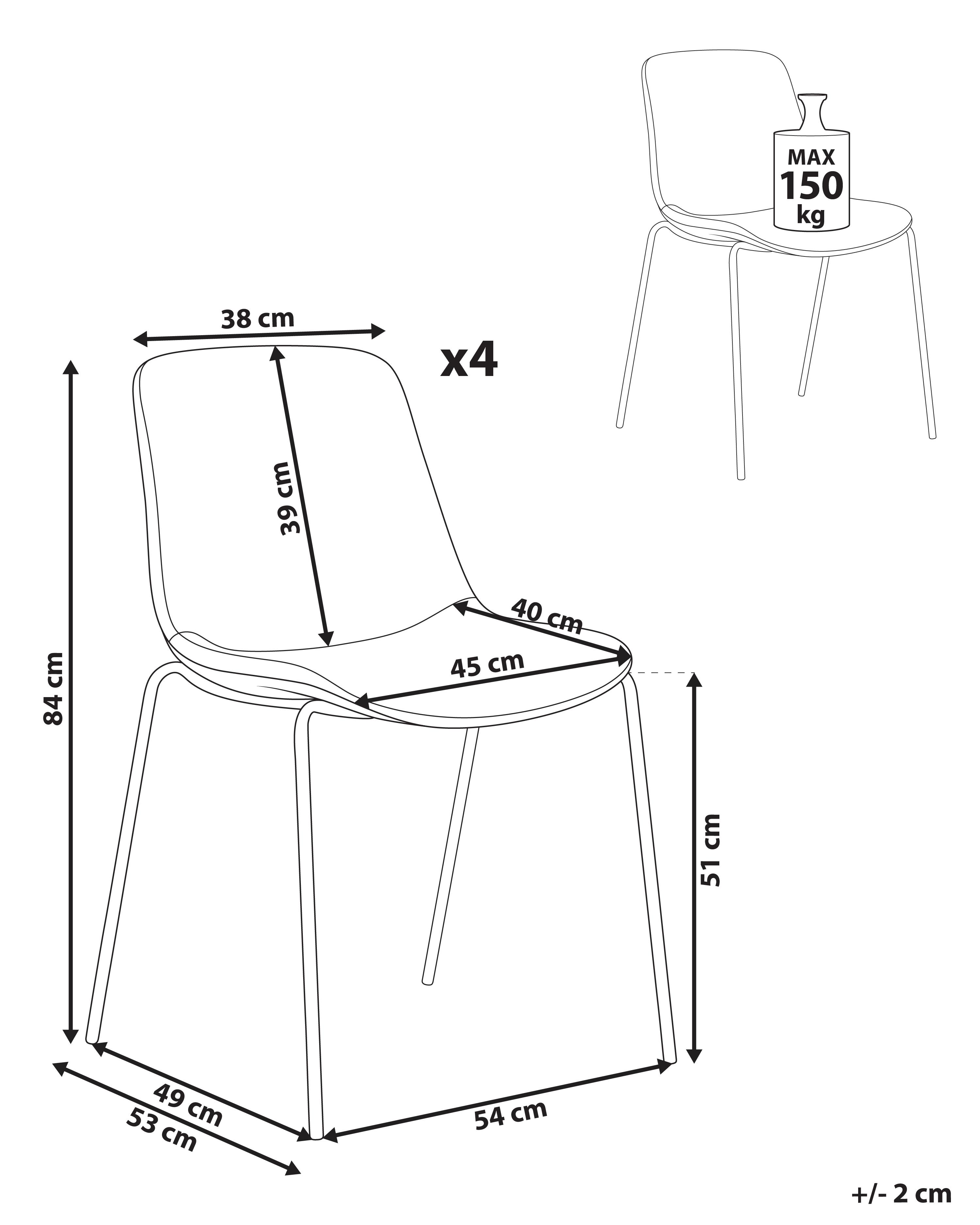 Set van 4 eetkamerstoelen TILLER Grijs