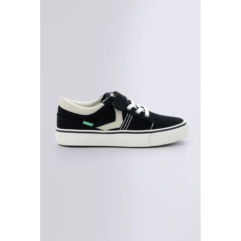 Kickslidi Noir blanc BASKETS BASSES Textile Mixte