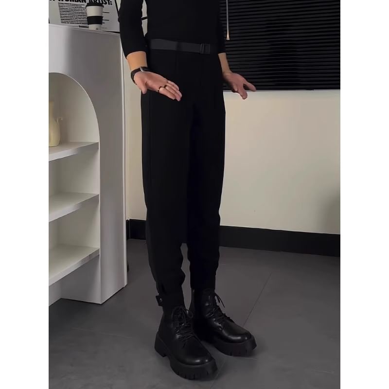 Chuoku - Hoge taille effen baggy broek