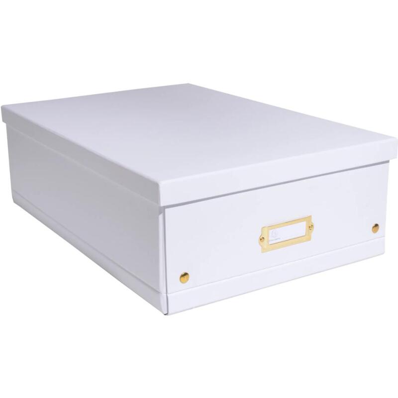 Boîte de rangement à plat carton 33x50x16cm Néo Déco - Blanc