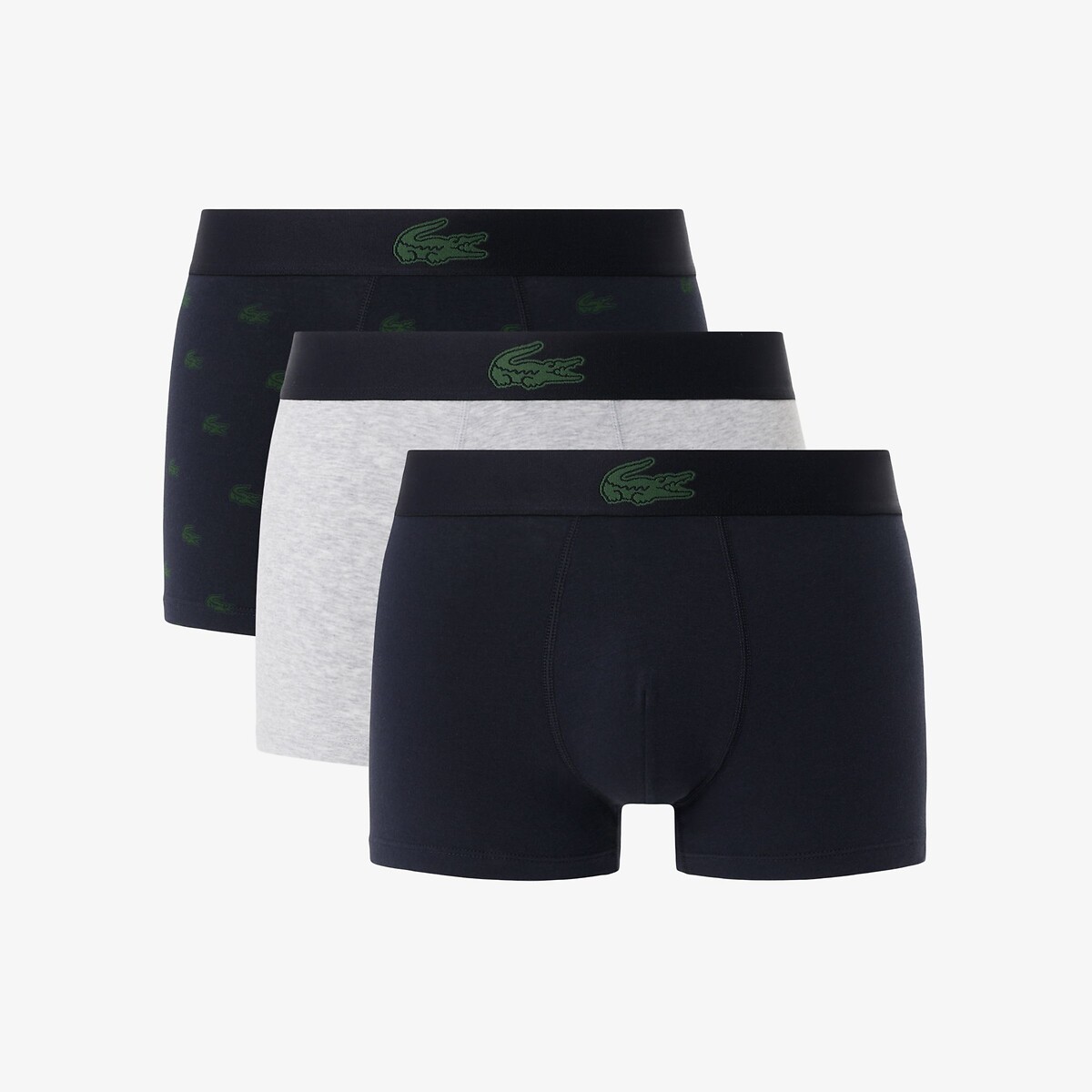 LACOSTE<br>Conjunto de 3 cuecas boxer em malha de algodão