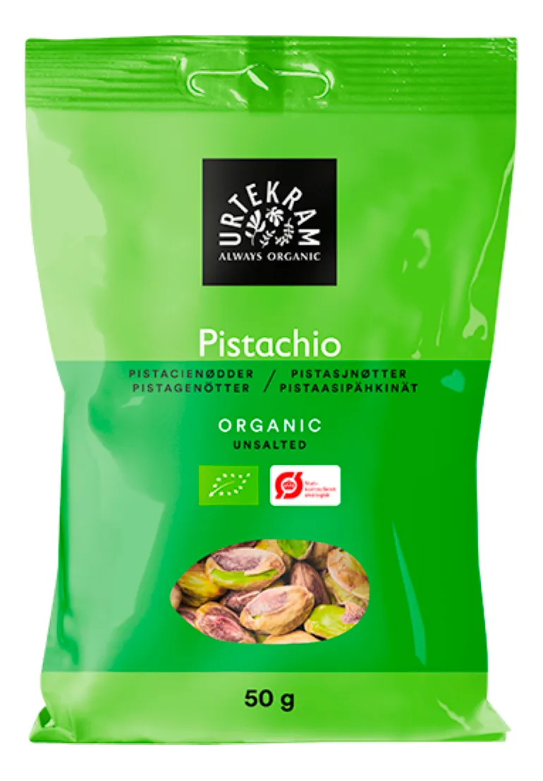 Urtekram Pistacienødder u. Skal Ø - 50 g.