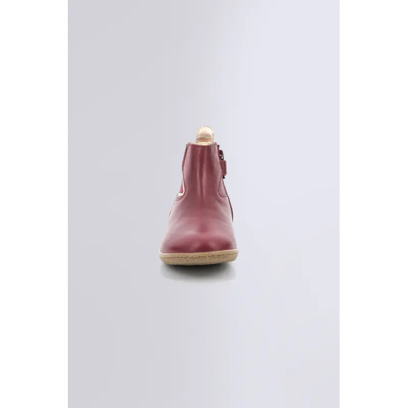 VERMILLON BORDEAUX OR BOOTS Cuir Fille