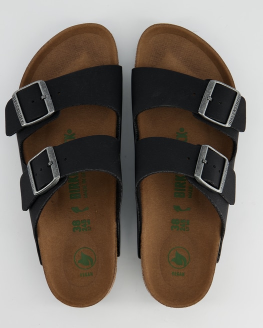 Birkenstock Arizona Vegan Pantoletten in Schwarz