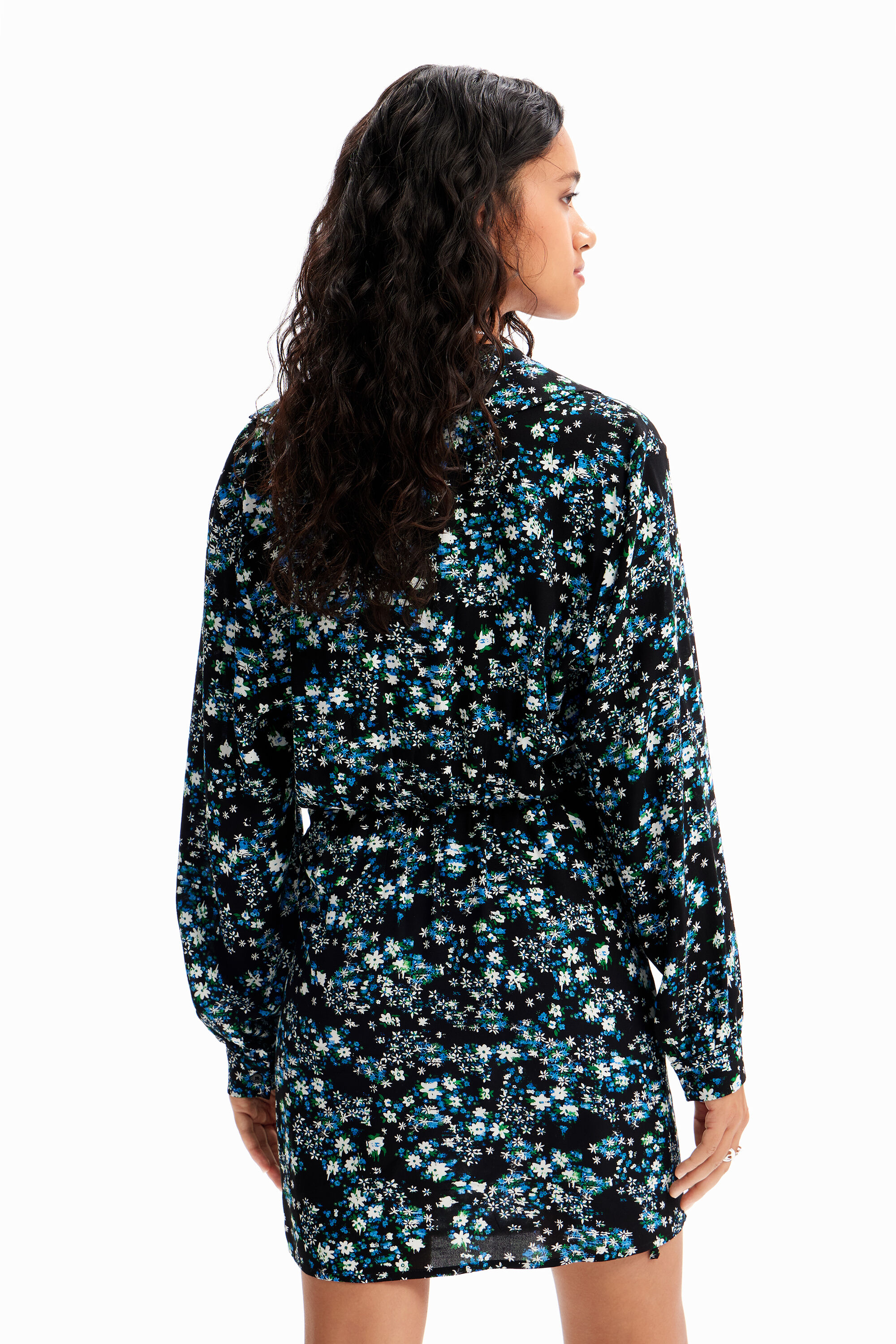 Robe courte croisée fleurs