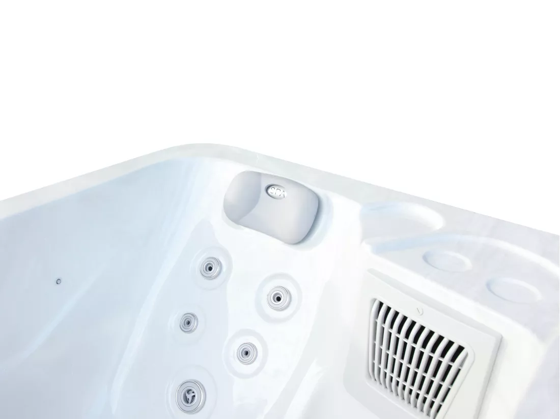 SPA 2 places blanc perlé avec bâche - 18 jets - L210 x P110 x H74 cm - Système BALBOA - TAHITI III