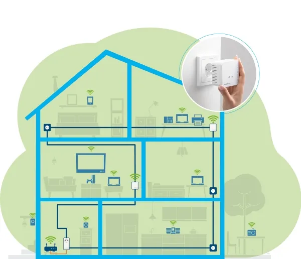 devolo Magic 1 WiFi mini - Multiroom Kit - bro - - HomeGrid - Wi-Fi - 2,4 GHz - kan sluttes til vægstik (pakke med 2)
