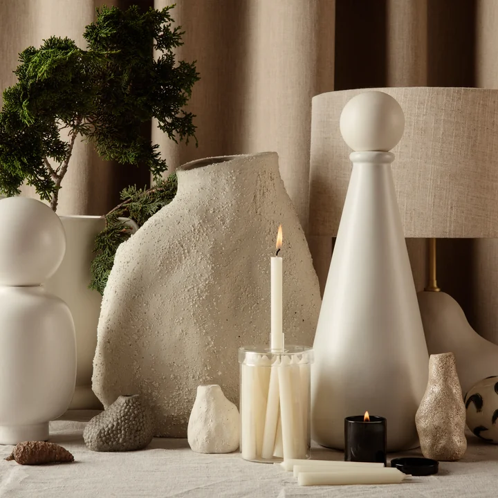 Ferm Living - Countdown to Christmas Weihnachtskalenderkerze, dunkelrot