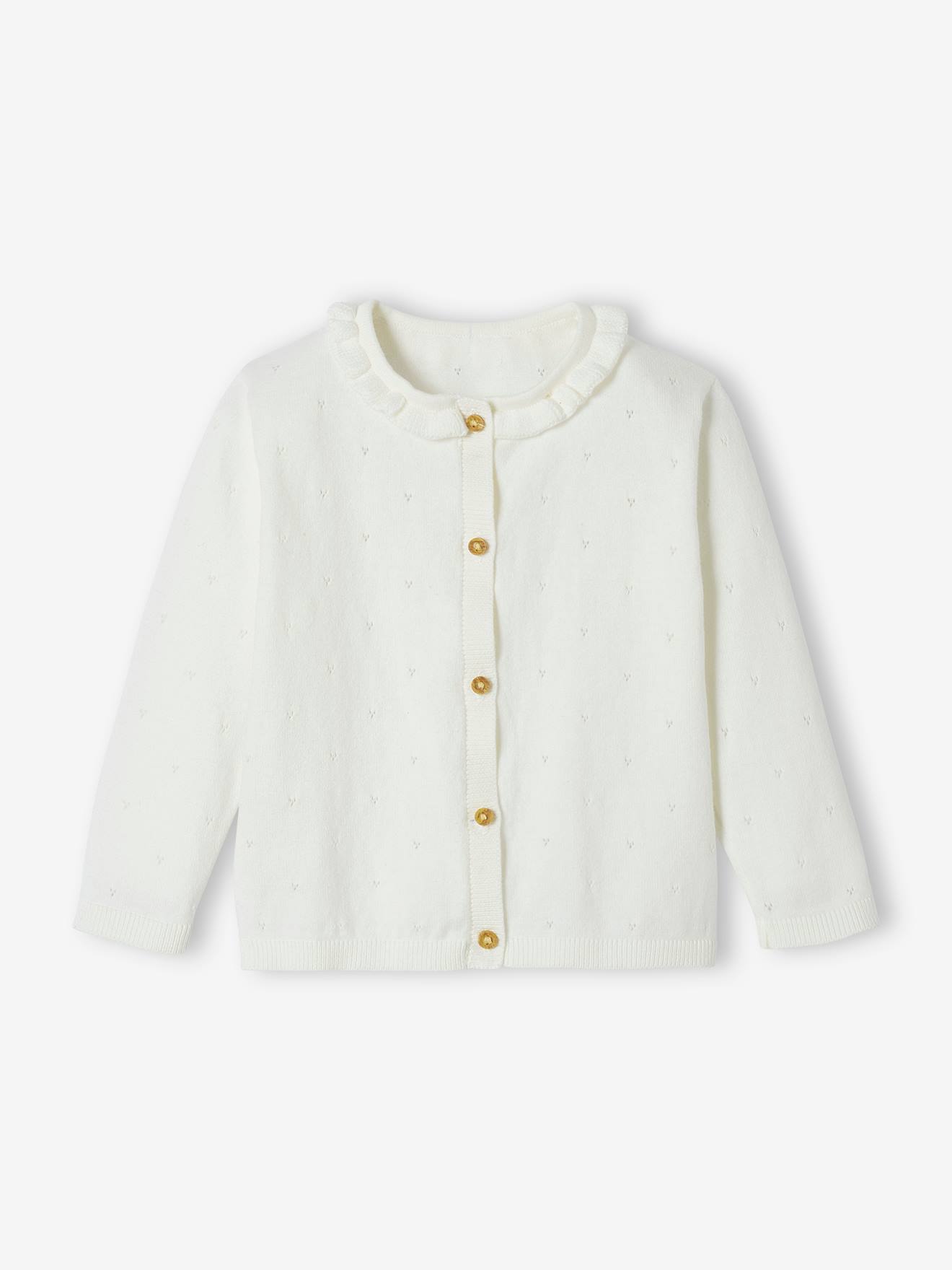 Casaquinho branco de bebê com gola alta