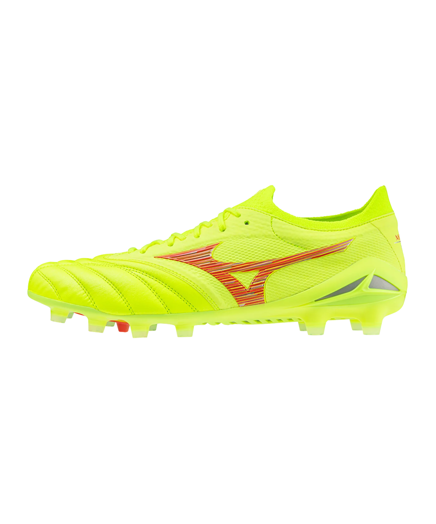 Mizuno Morelia Neo IV Alpha Made in Japan FG Dyna Gelb Rot Gelb F45
