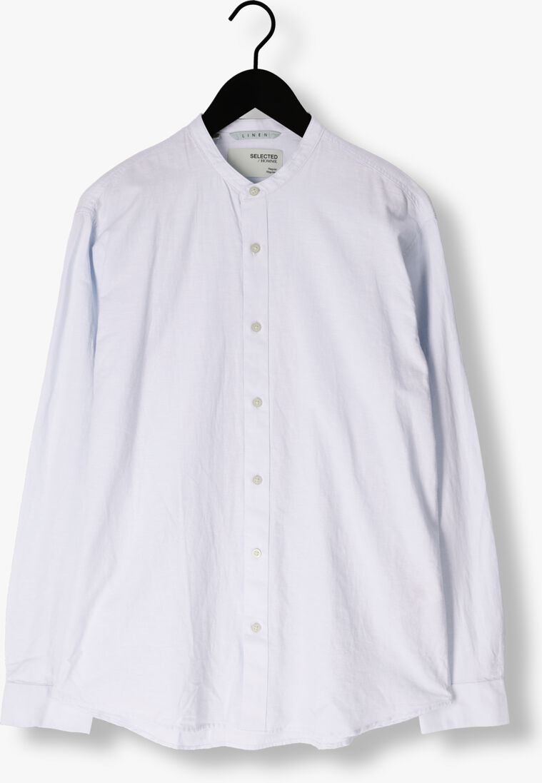 SELECTED HOMME blauwe selected homme casual overhemd slhregnew-linen shirt ls band