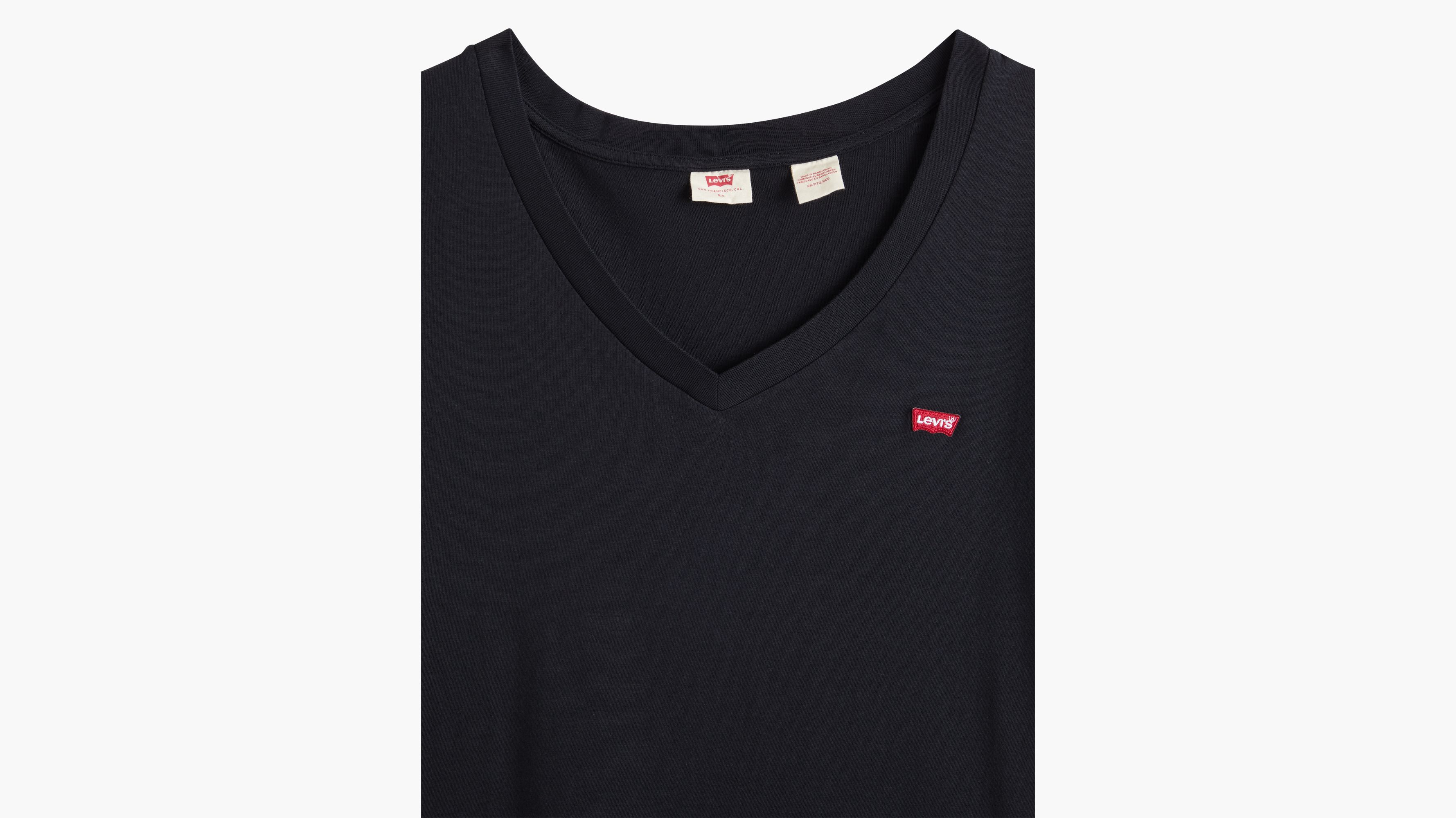 T-shirt Perfect col V (Plus) - Caviar - Noir