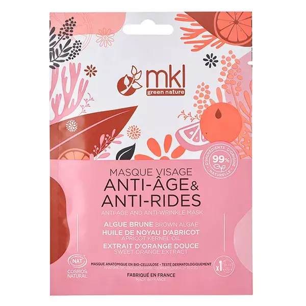 Máscara facial orgânica antienvelhecimento e antirrugas MKL Green Nature