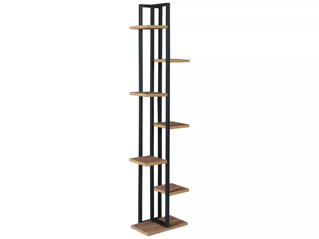 Support de plantes Somero à 6 niveaux 150 x 34 x 21 cm effet noyer / noir [en.casa]