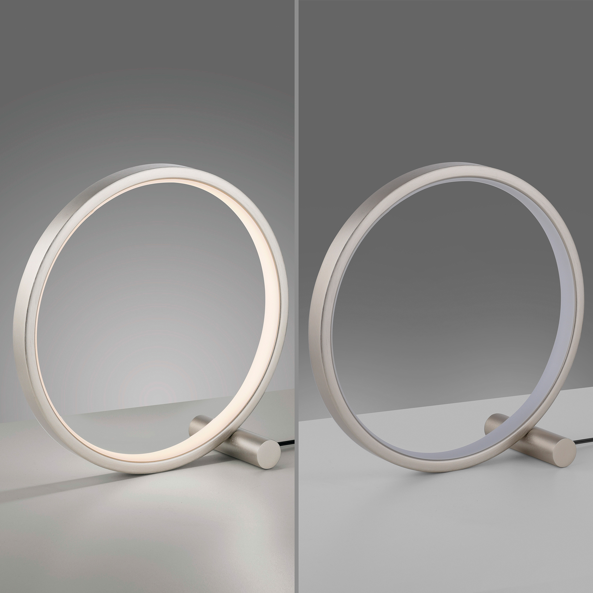 LED-Tischleuchte - silber - Ø 25 cm