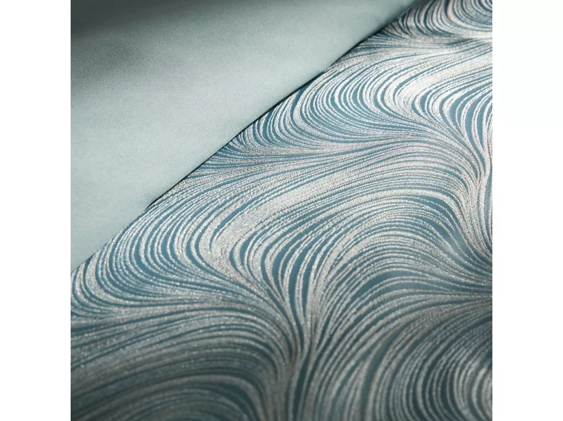 Drap En Jacquard Floah bleu moyen 200 x 220