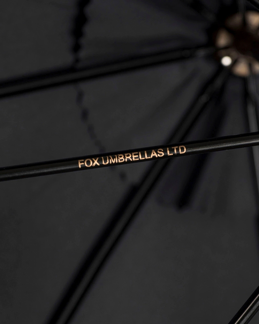 Fox Umbrellas Polished Hardwood Umbrella Black