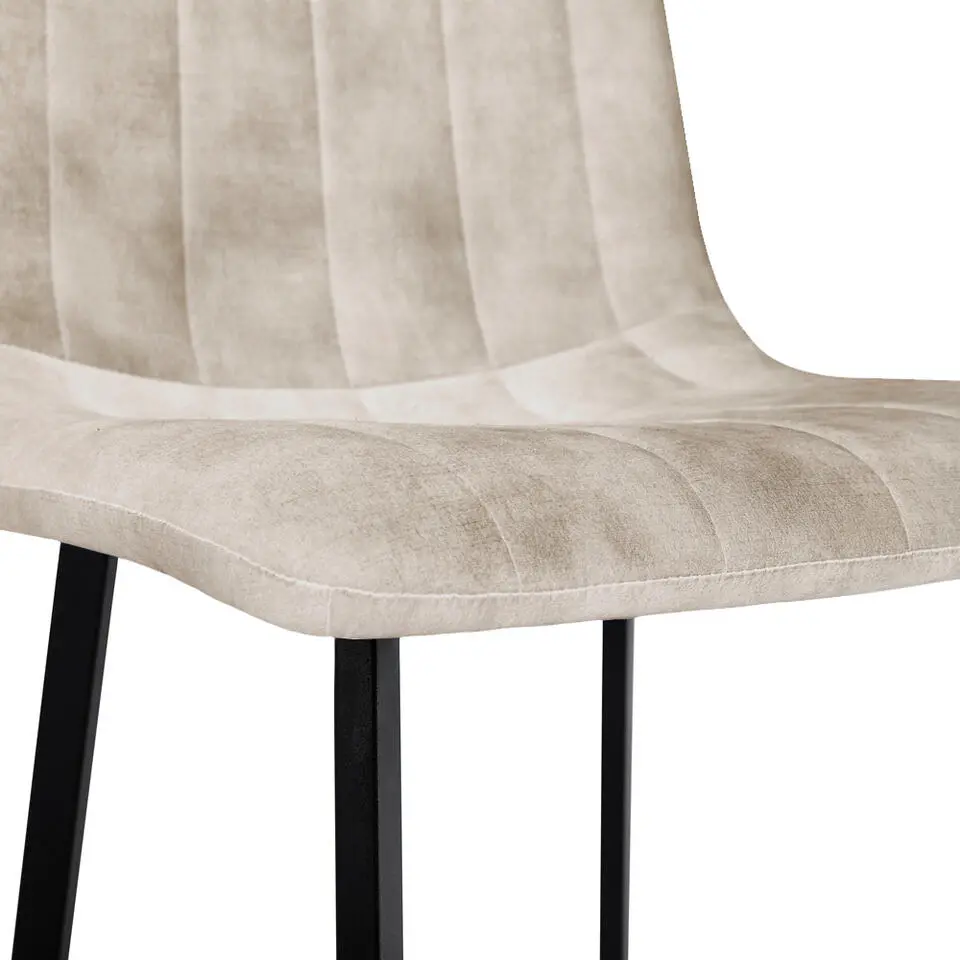 2x Eetkamerstoel Minsk Fluweel Beige