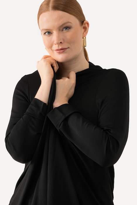 Slinkyjacke, offene Form, Schalkragen, Langarm