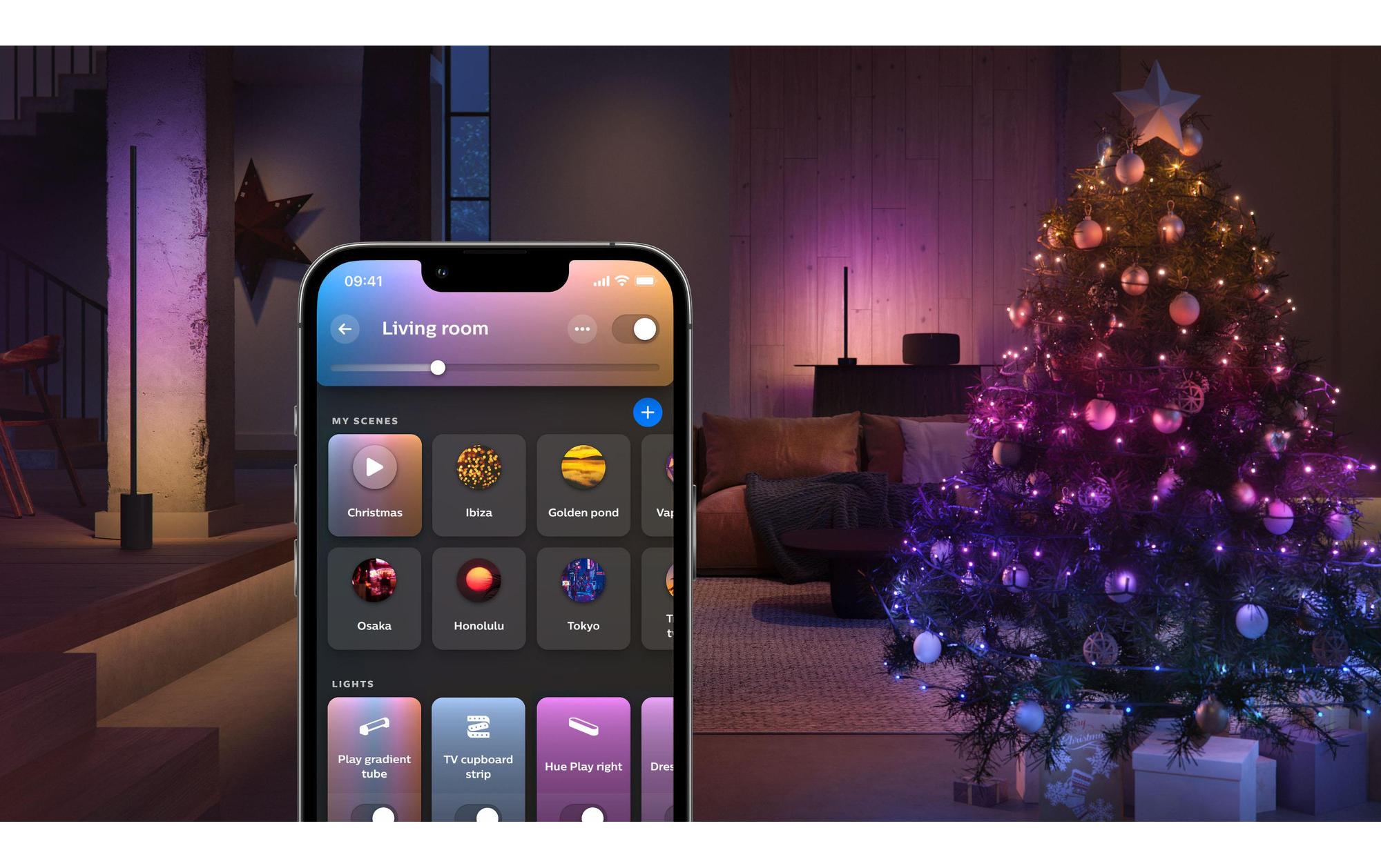 Festavia Lichterkette 40 m 500 LEDs CH<br>Smarte Weihnachtsbeleuchtung für den Innen- und Aussenbereich