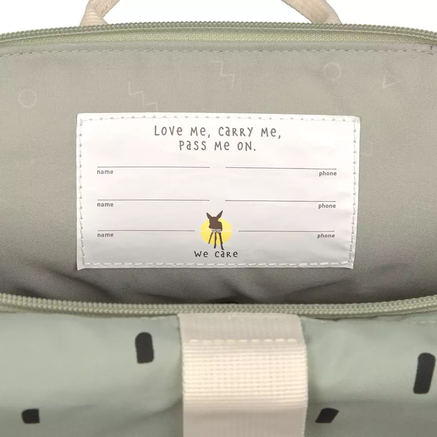 LÄSSIG Mini Rolltop Backpack Happy Prints light olive