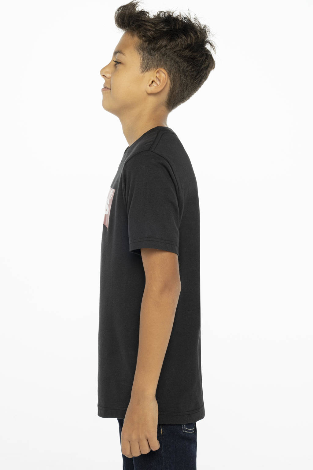 Levi's T-shirt Batwing met logo zwart